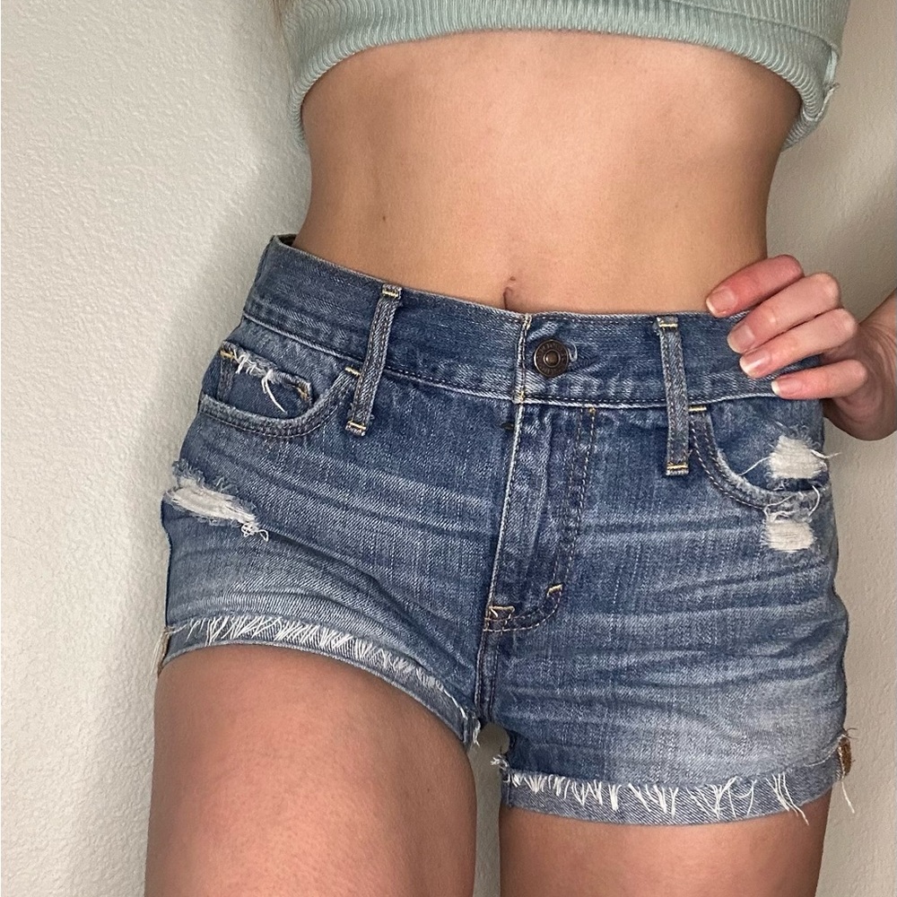 Abercrombie and Fitch distressed denim shorts